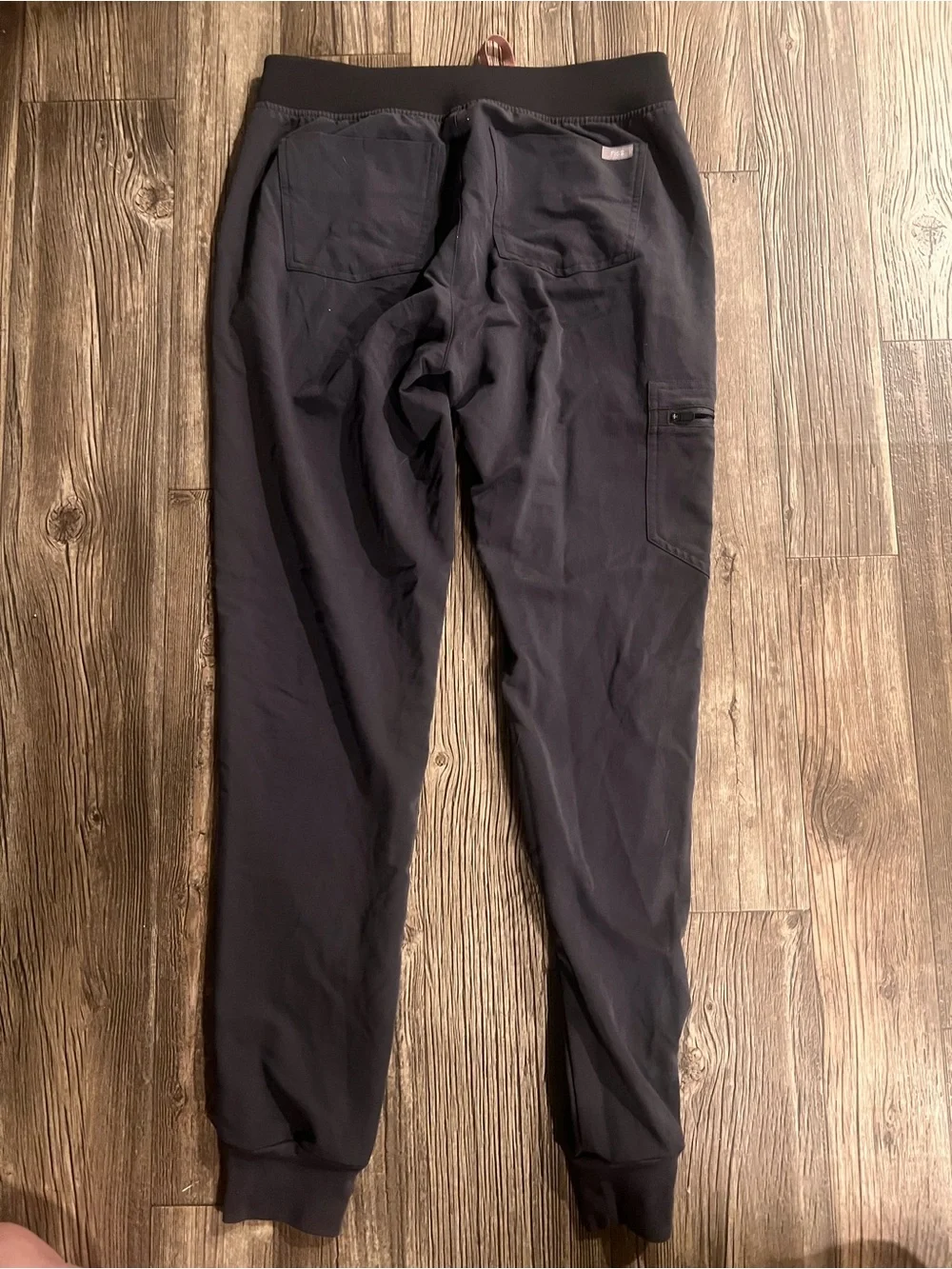 Figs Charcoal Joggers with Pink Drawstring